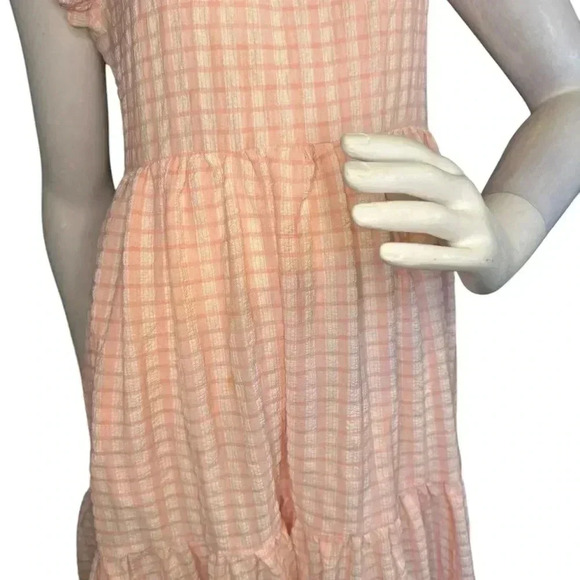 Calixta Gorg Pink Plaid Ruffle Dress Size Small .#87 - Picture 7 of 16